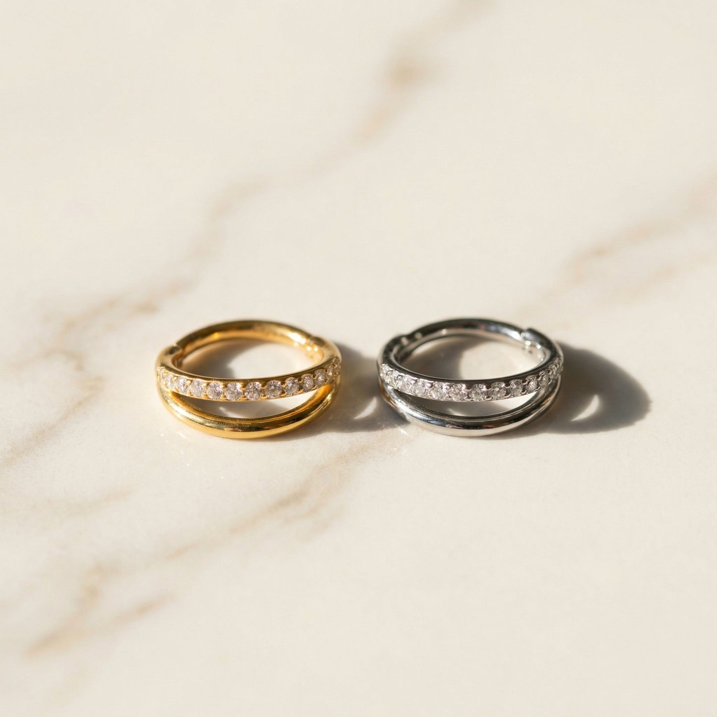 The Muse Double Hoop Segment Ring
