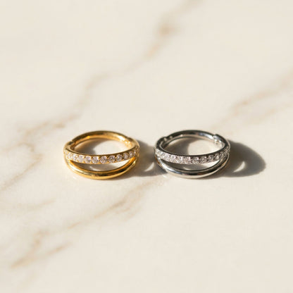 The Muse Double Hoop Segment Ring