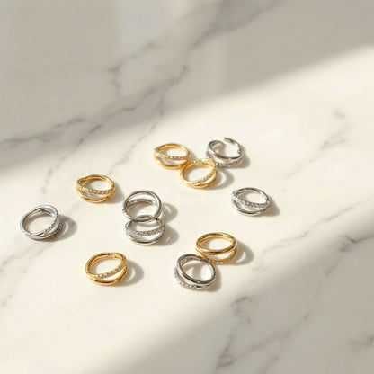 The Muse Double Hoop Segment Ring