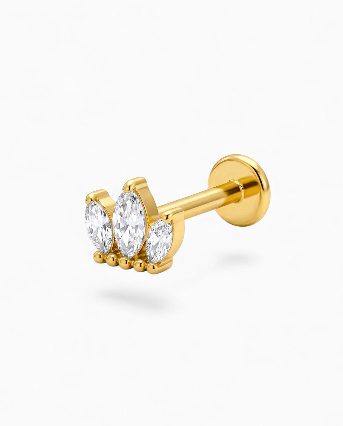 The Marquise Crown Internally Threaded Stud