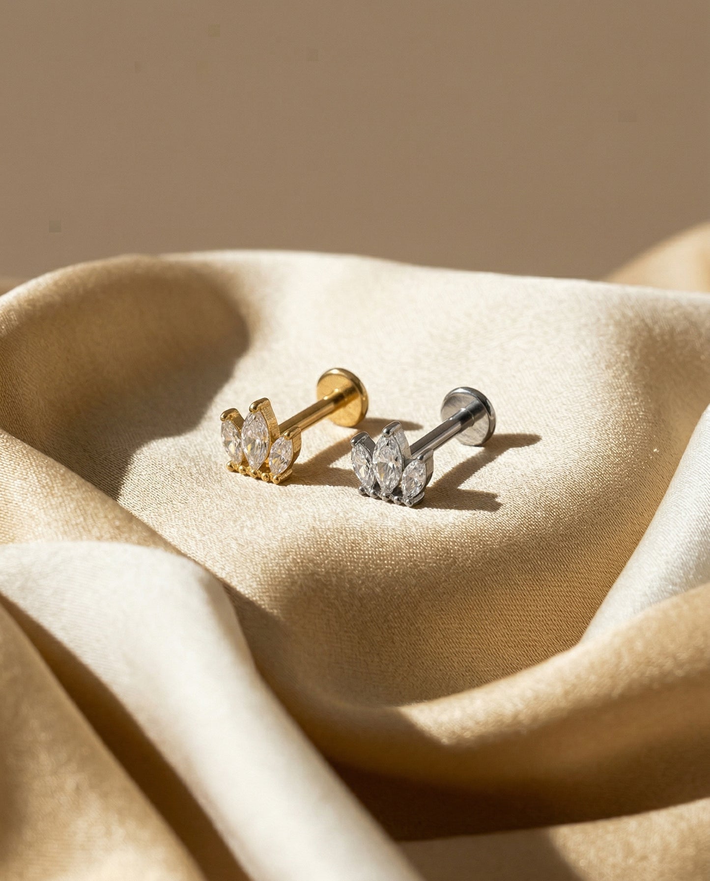 The Marquise Crown Internally Threaded Stud