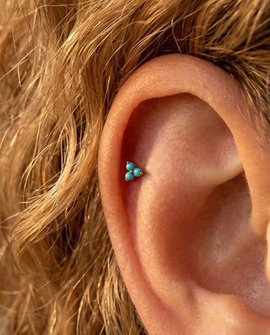 The Turquoise Trio Internally Threaded Stud