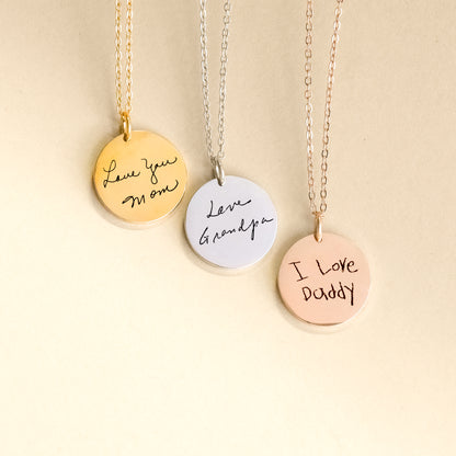 Handwriting Disc Necklace
