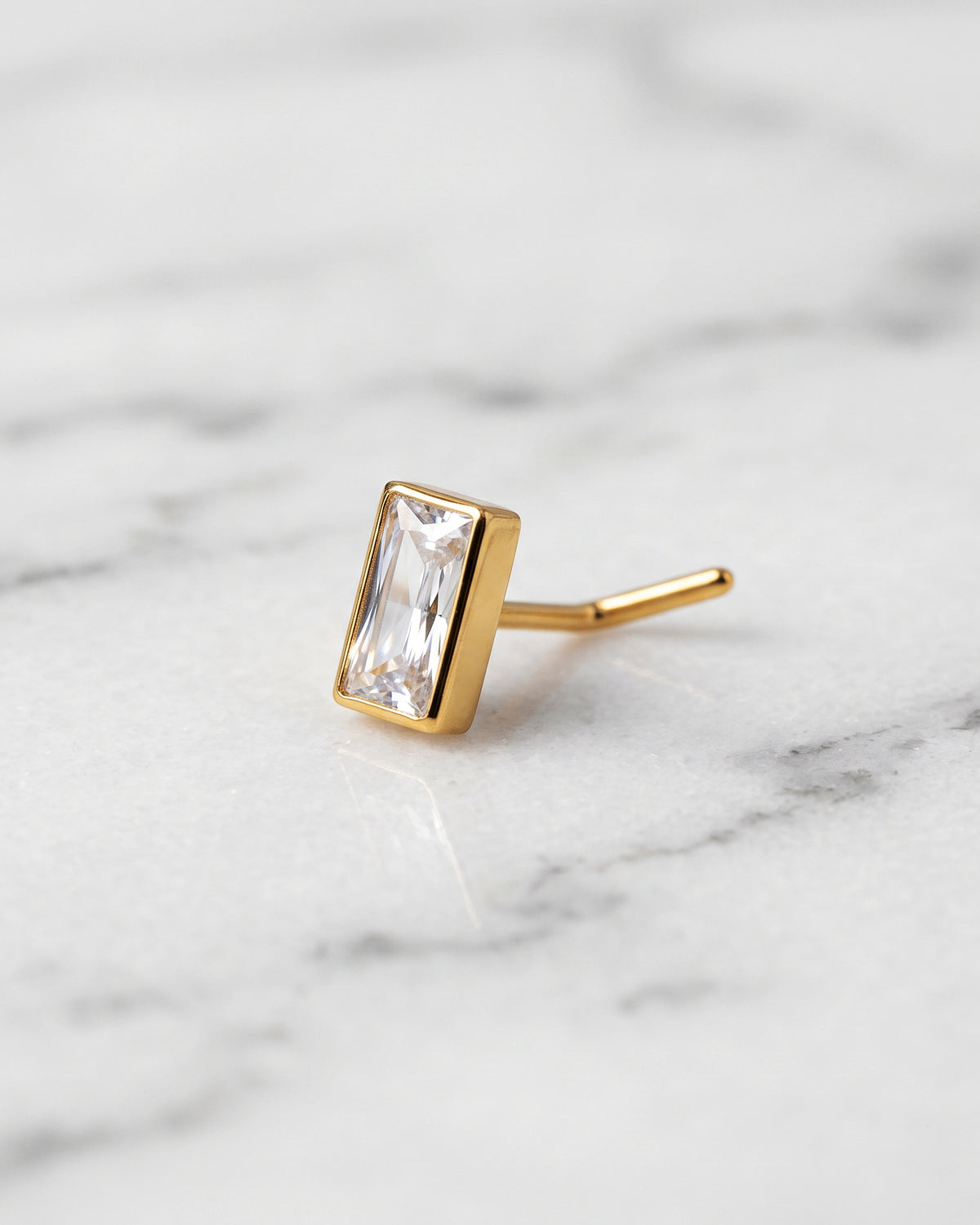 Baguette CZ Nose Ring