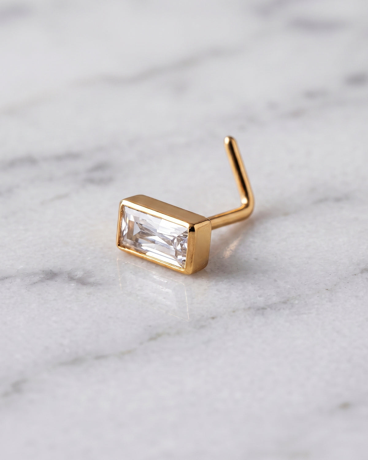 Baguette CZ Nose Ring