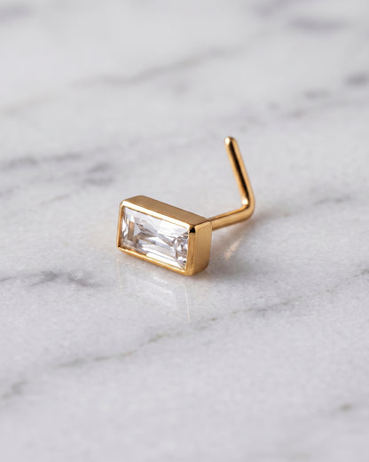 Baguette CZ Nose Ring