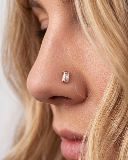 Baguette CZ Nose Ring
