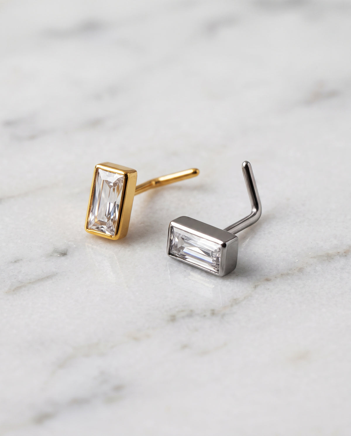 Baguette CZ Nose Ring