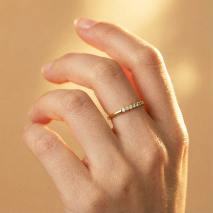 Dainty CZ Stacking Ring with 6 Stones