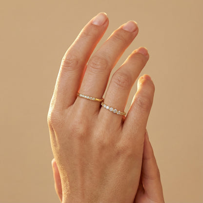 Dainty CZ Stacking Ring with 6 Stones