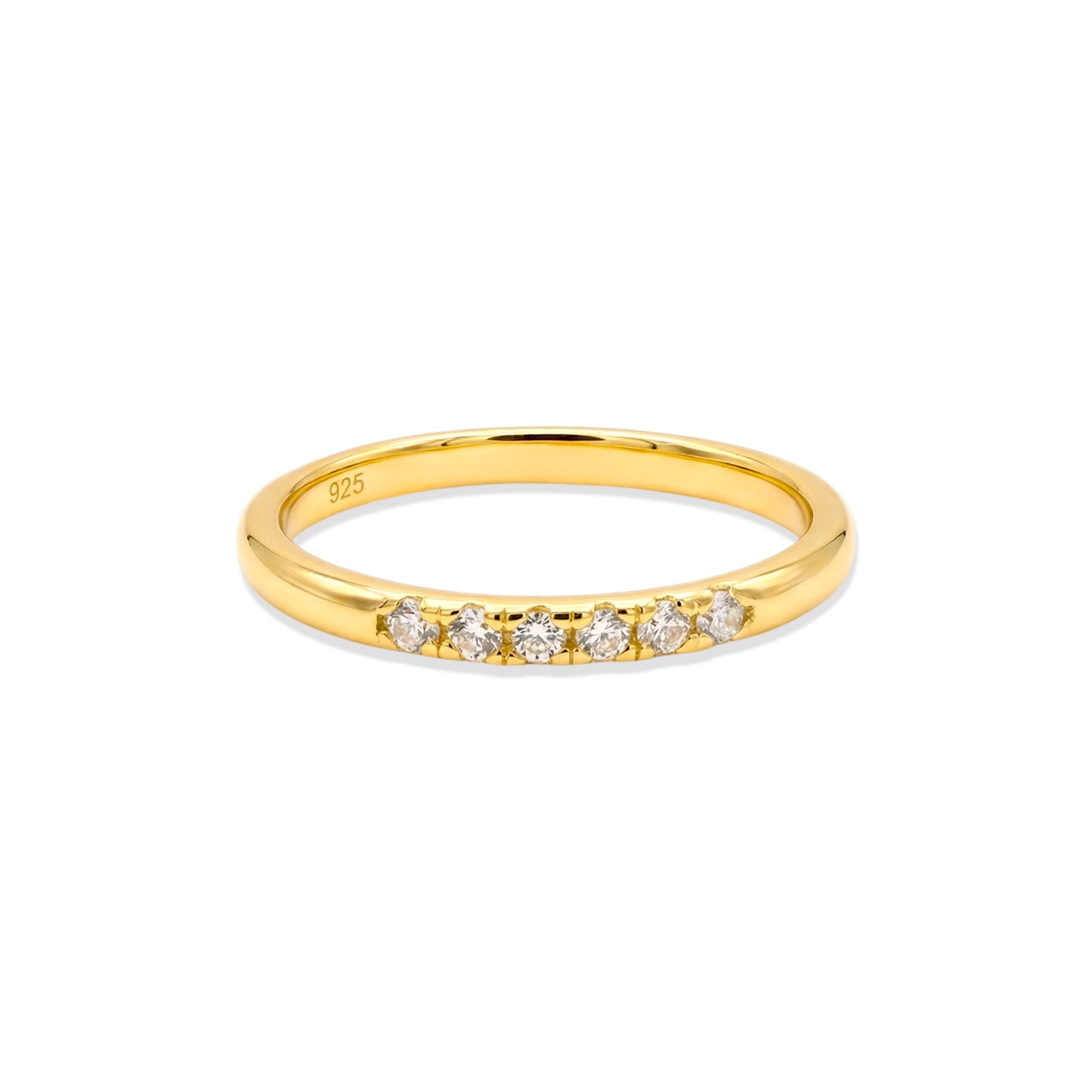 Dainty CZ Stacking Ring with 6 Stones