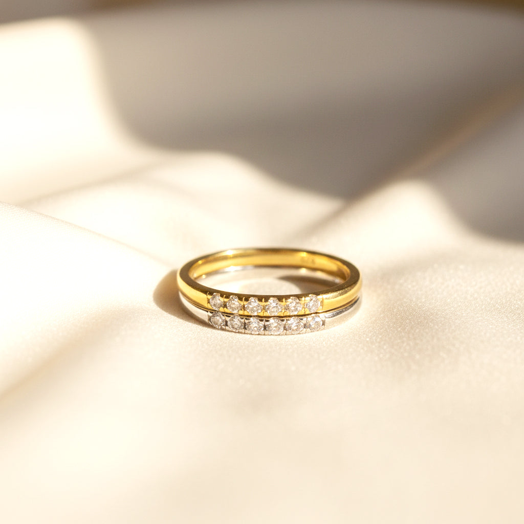 Dainty CZ Stacking Ring with 6 Stones