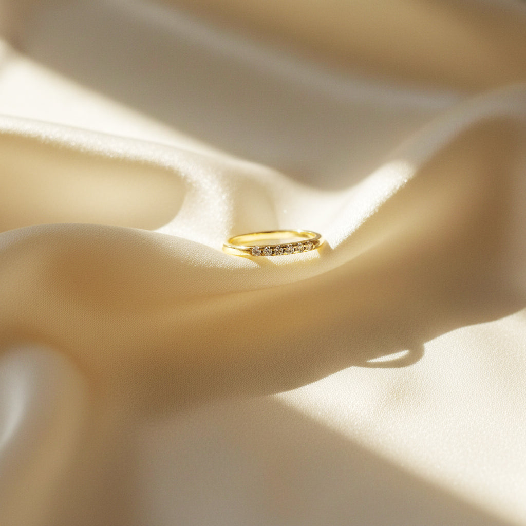 Dainty CZ Stacking Ring with 6 Stones
