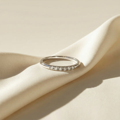 Dainty CZ Stacking Ring with 6 Stones