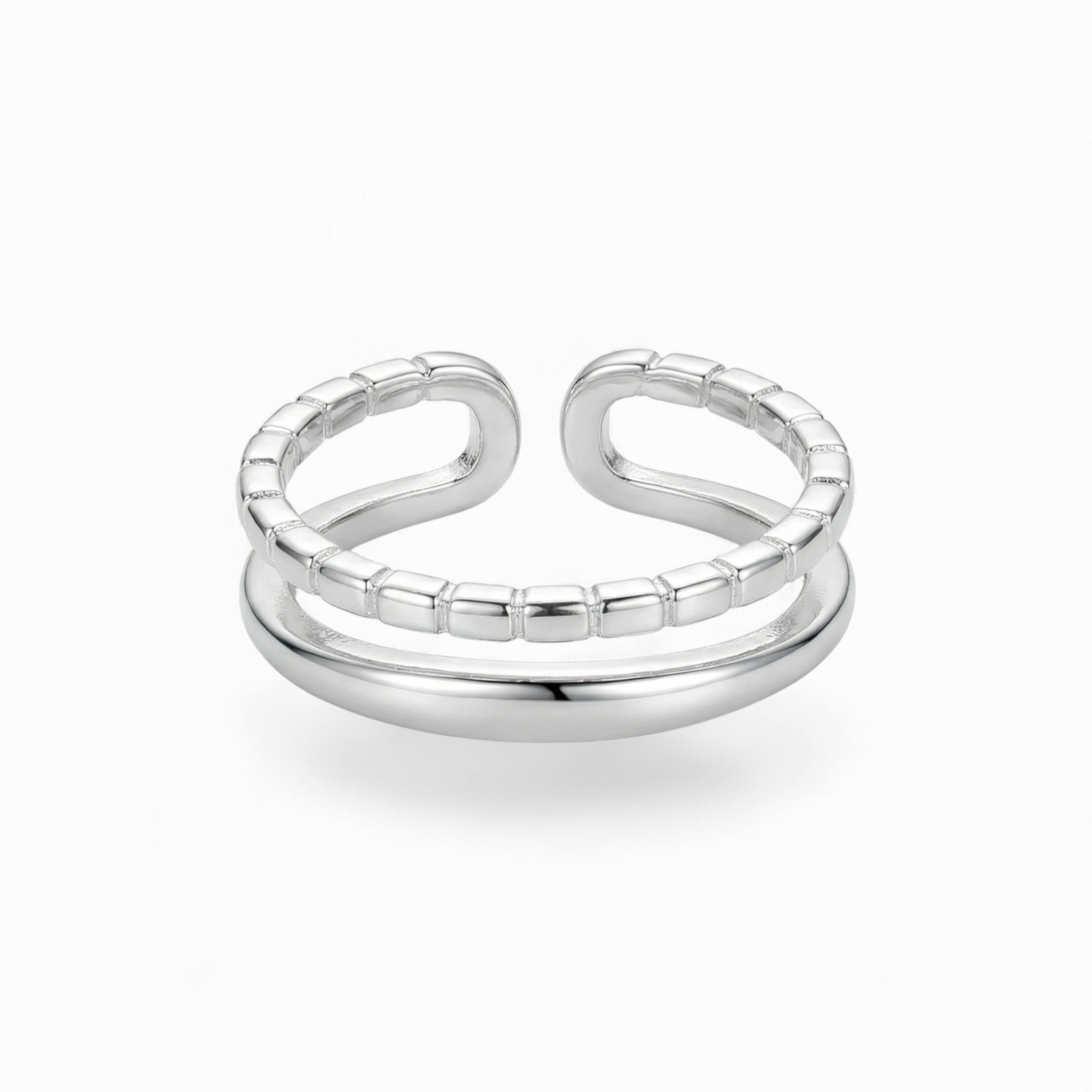 Double Band Silver Open Ring – CELESTIAL by A&J