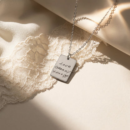 Handwriting Small Tag Necklace