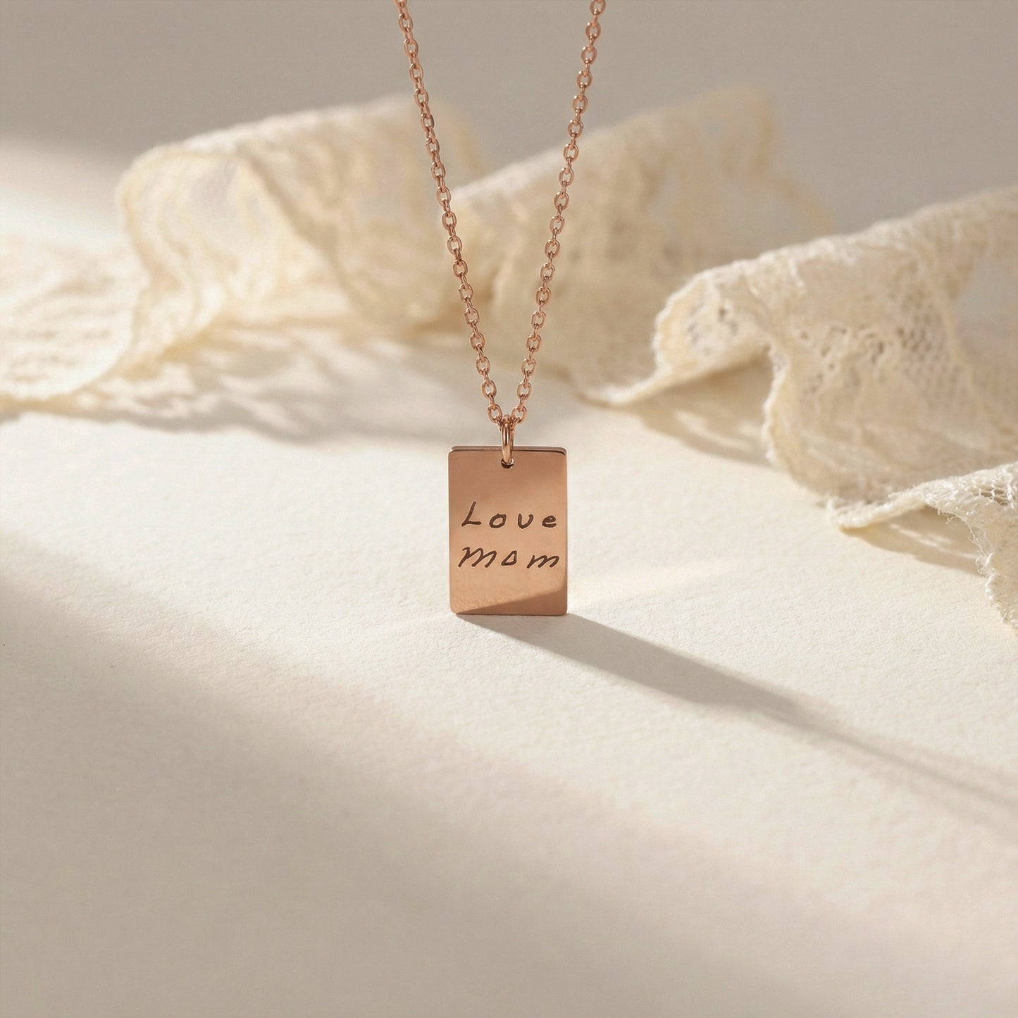 Handwriting Small Tag Necklace
