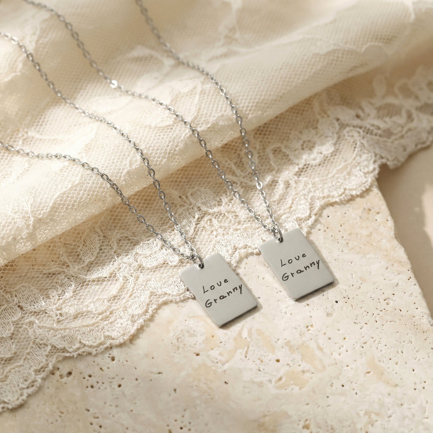 Handwriting Small Tag Necklace