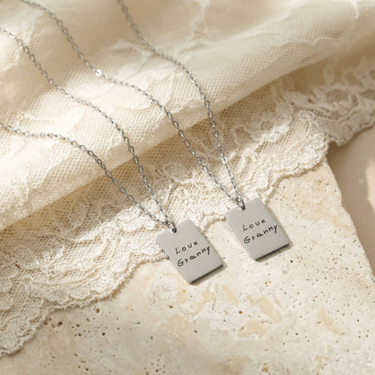 Handwriting Small Tag Necklace