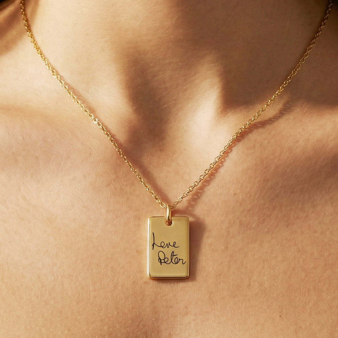 Handwriting Small Tag Necklace
