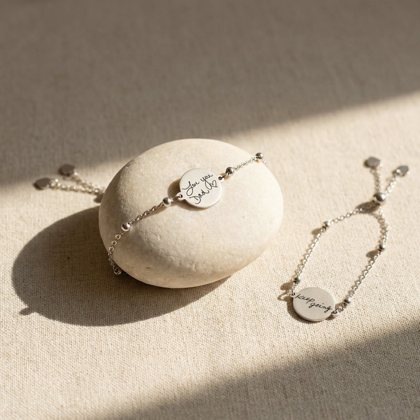 Custom Handwriting Disc Ball Chain Bracelet