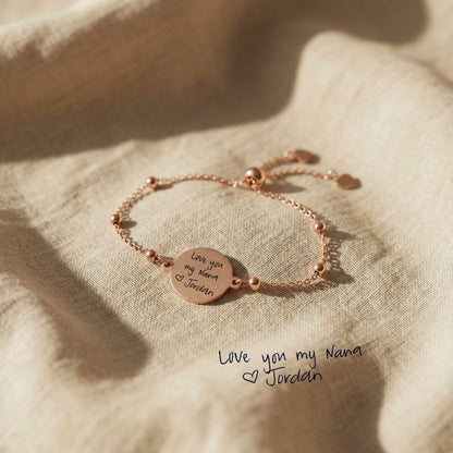 Custom Handwriting Disc Ball Chain Bracelet