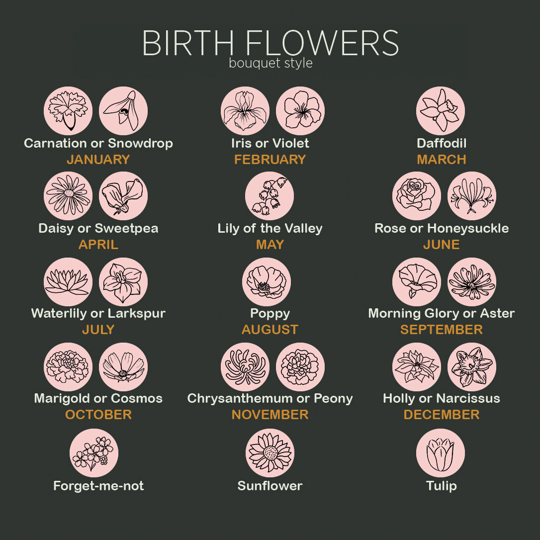 Combined Birth Flower Bouquet Knot Bracelet