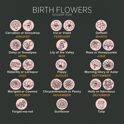 Combined Birth Flower Bouquet Knot Bracelet
