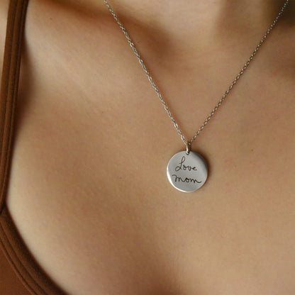Handwriting Disc Necklace