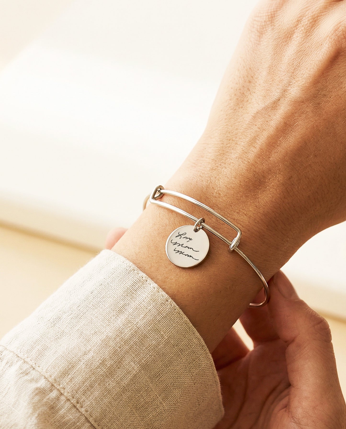 Handwriting Disc Bangle
