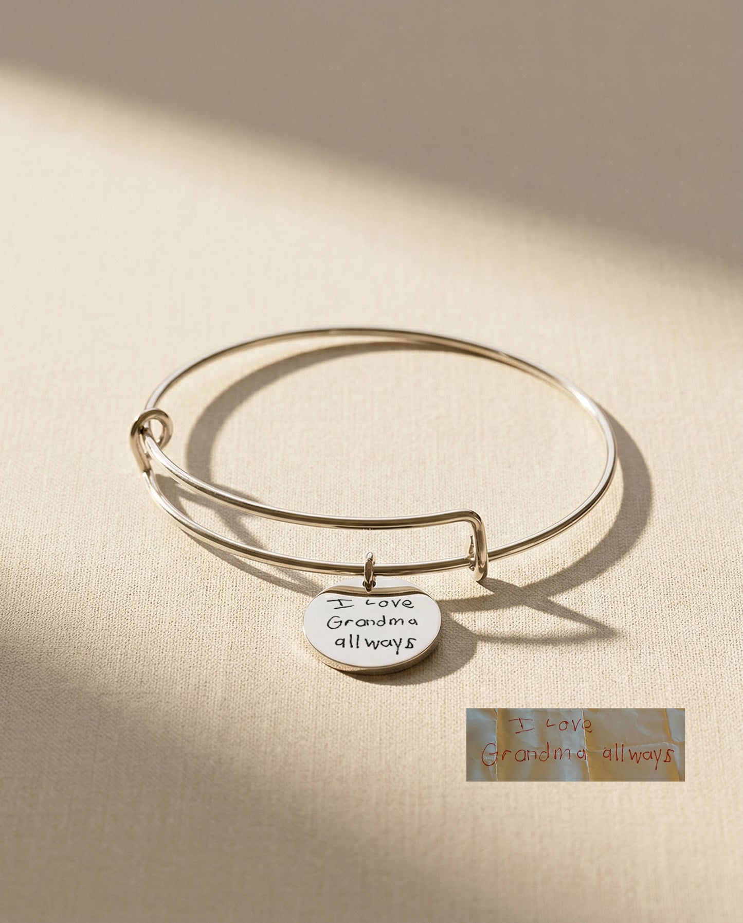 Handwriting Disc Bangle