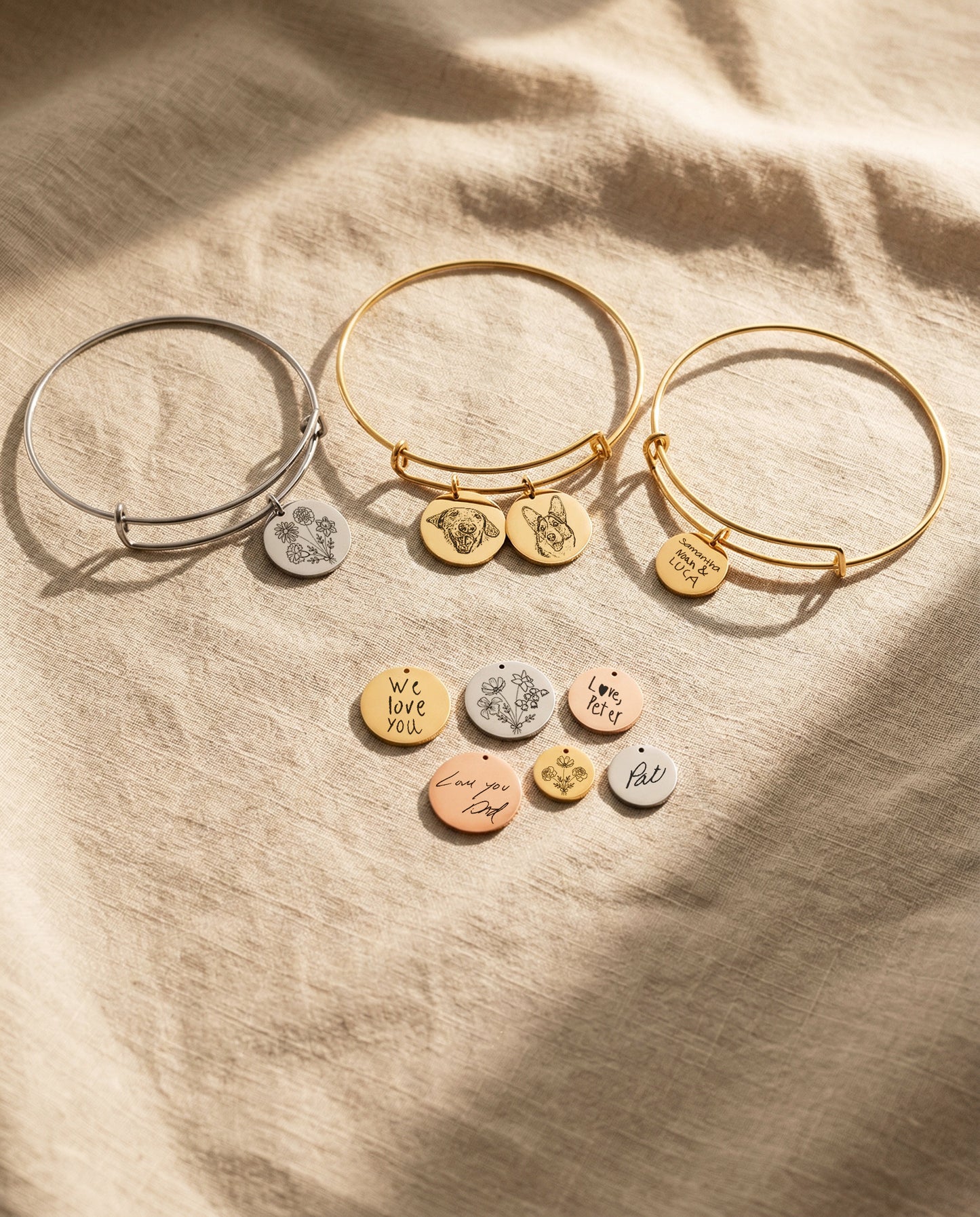 Handwriting Disc Bangle