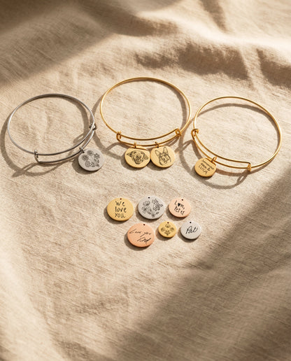Handwriting Disc Bangle