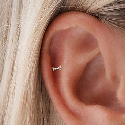 CelestialbyAJ Bow Micro Titanium Internally Threaded Flat Back 18K Gold