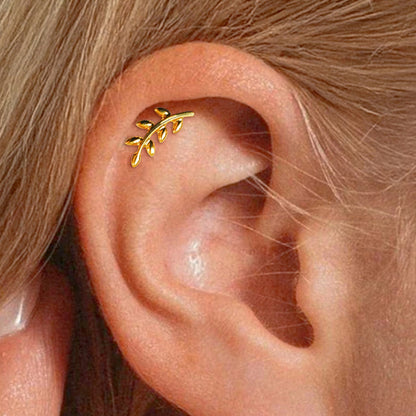 Tiny Leaf Branch Flat Back