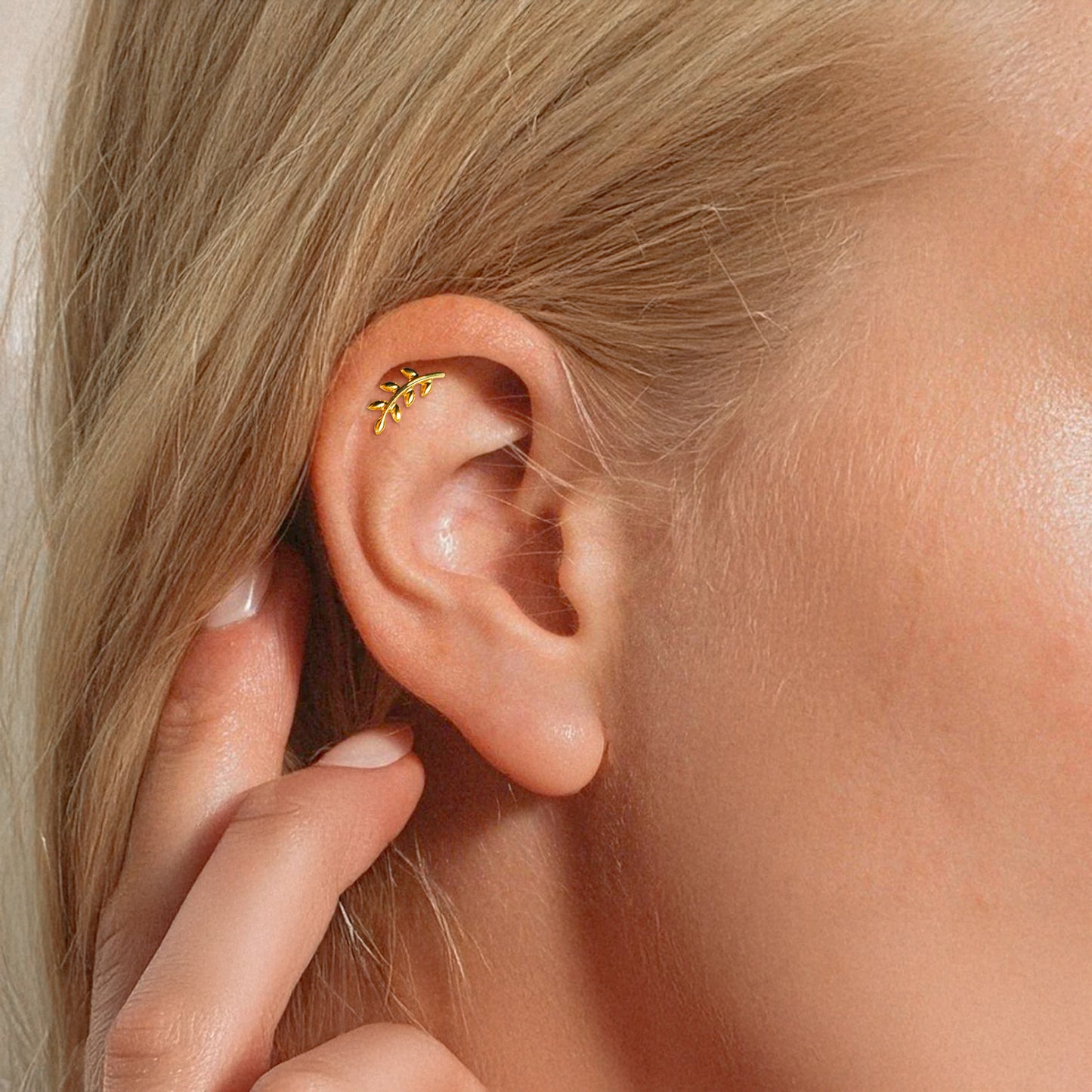 Tiny Leaf Branch Flat Back