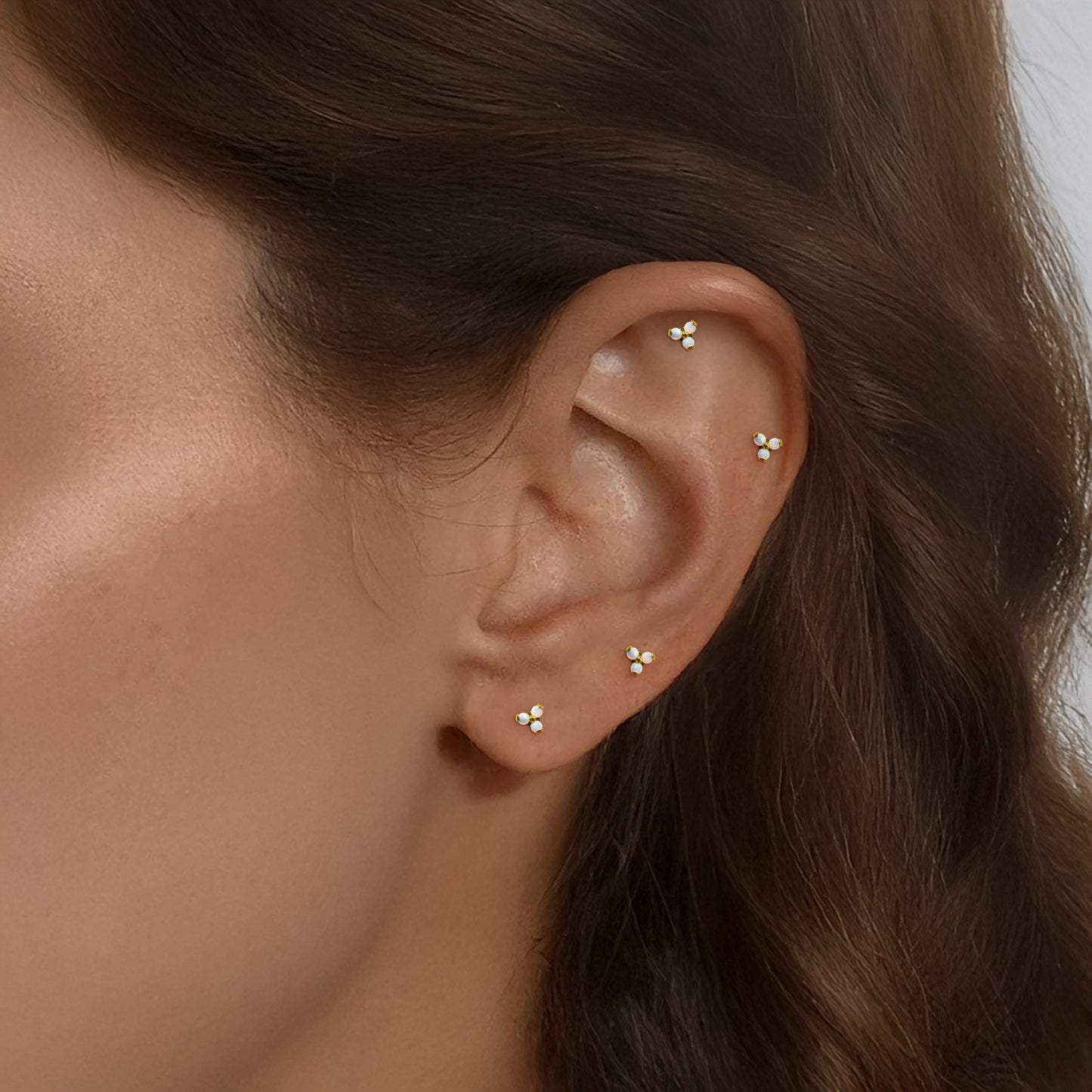 Trinity Pearl Bead Titanium Flat Back