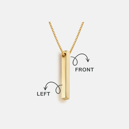 Birth Flower Pillar Bar Necklace
