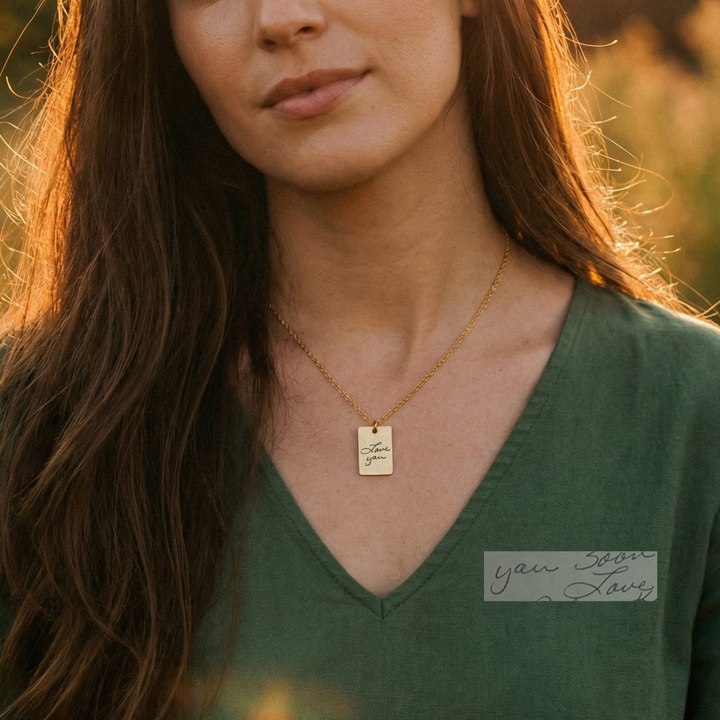 Handwriting Small Tag Necklace