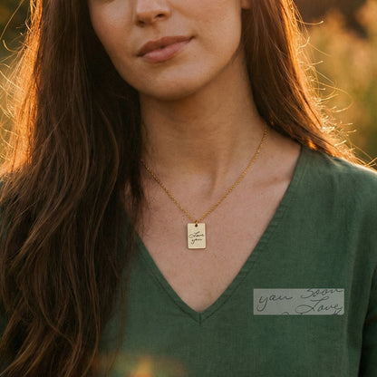 Handwriting Small Tag Necklace