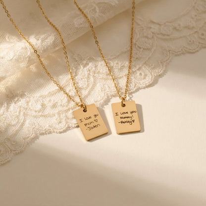 Handwriting Small Tag Necklace