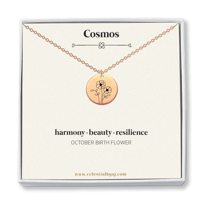 October Birth Flower - Cosmos Necklace