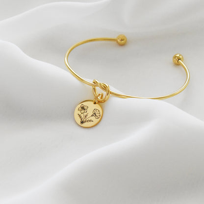 Combined Birth Flower Bouquet Knot Bracelet
