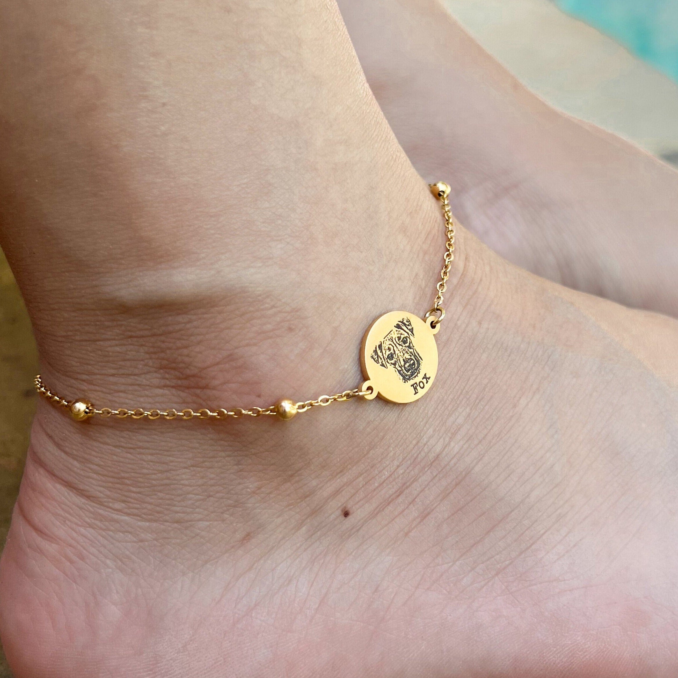 Orders custom engraved anklets