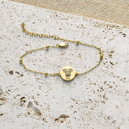 Pet Portrait Bead Chain Anklet