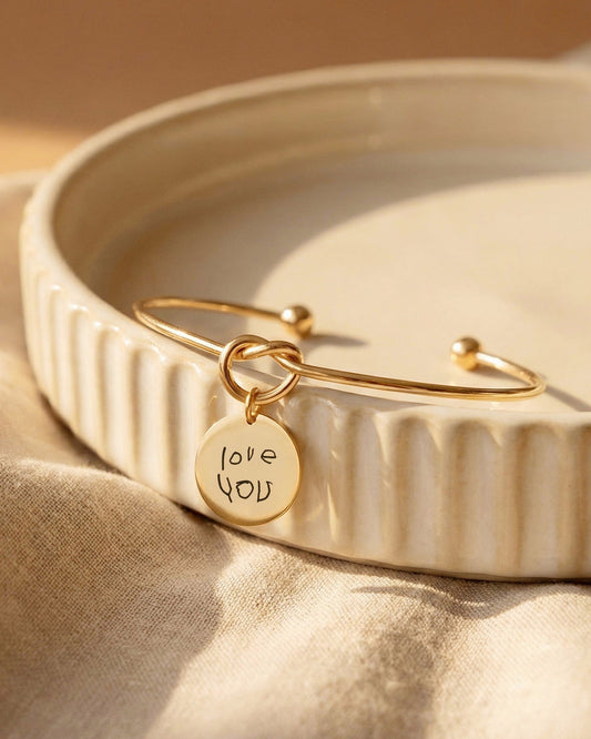 Engraved Handwriting Knot Bracelet