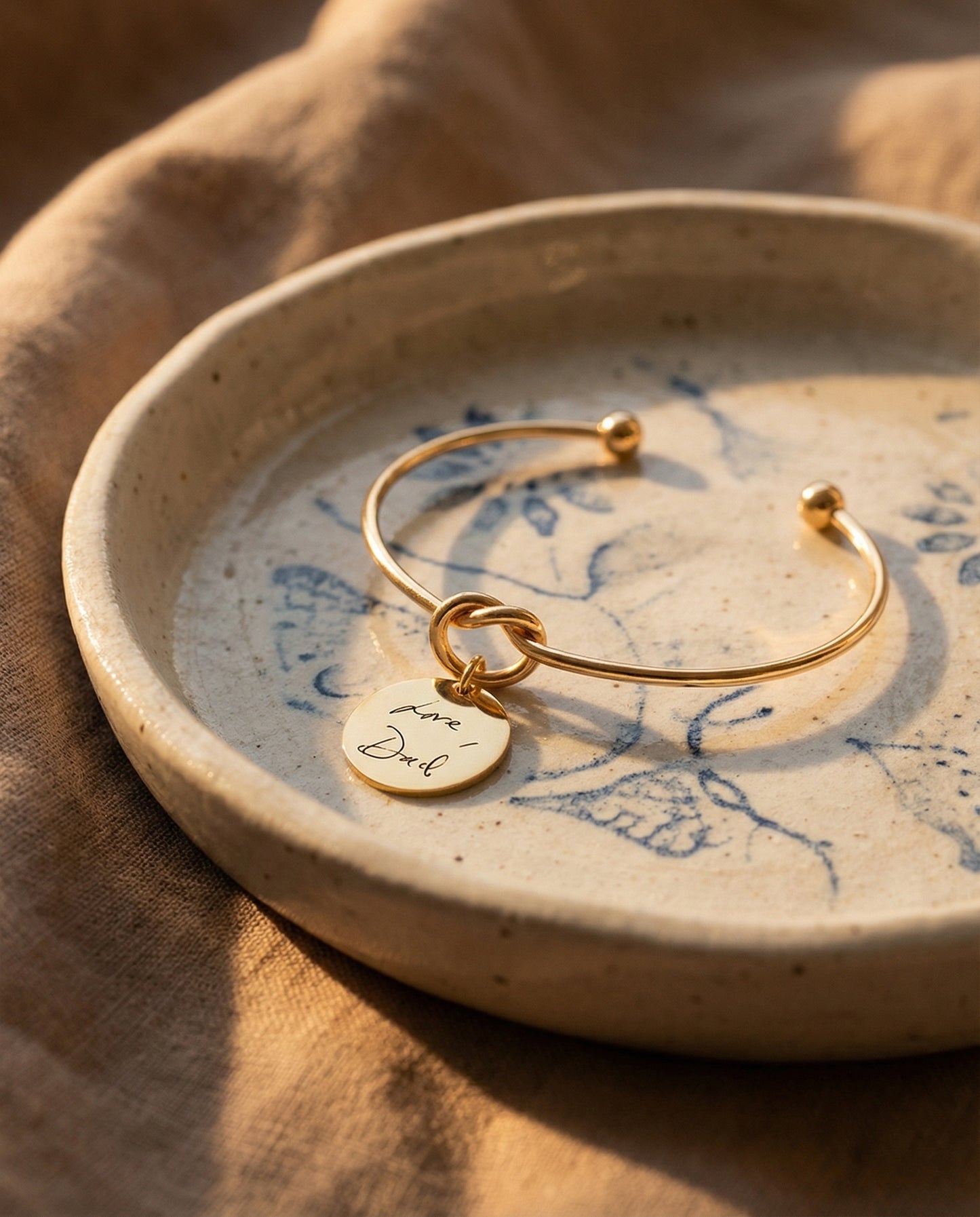 Engraved Handwriting Knot Bracelet