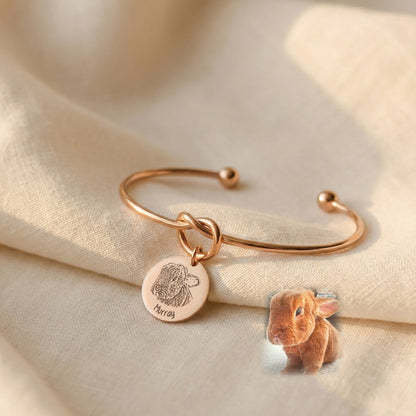 Pet Portrait Engraved Knot Bracelet