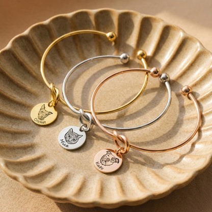 Pet Portrait Engraved Knot Bracelet