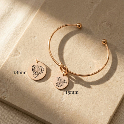 Pet Portrait Engraved Knot Bracelet